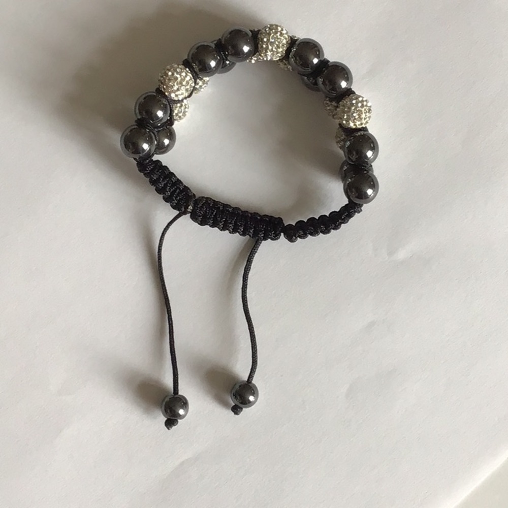 Double Row Rhinestone Beaded Bracelet - Picture 6 of 9